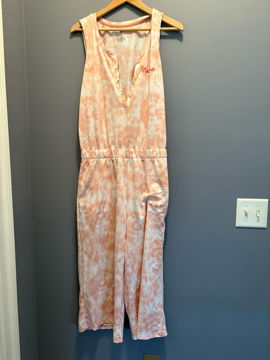 Sleep Chic Other - Women's Peach Tie-Dye Sleeveless Pajama Jumpsuit Mommy & Me